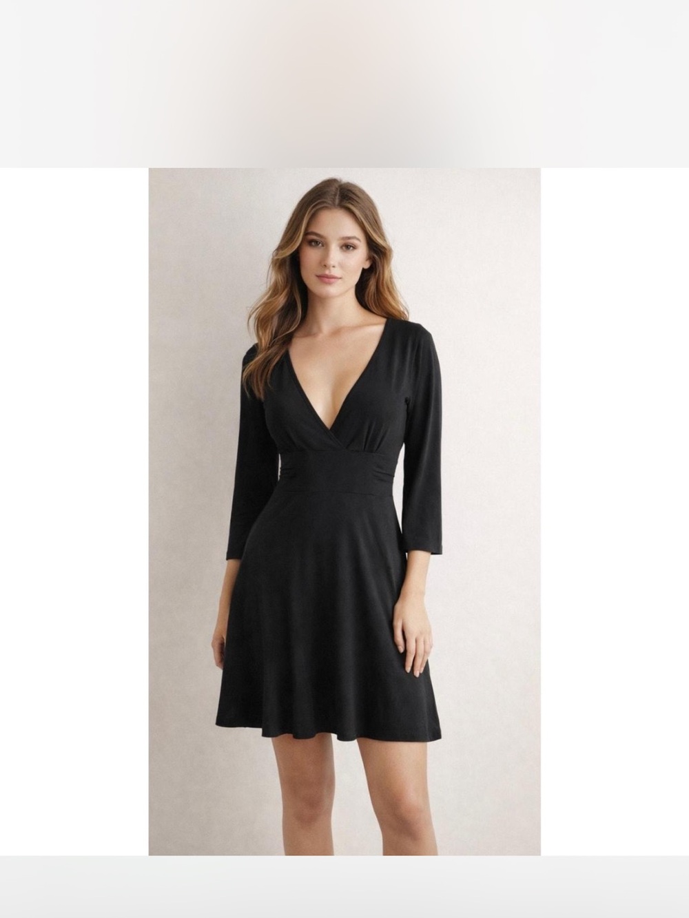 Patagonia Black V-Neck Long Sleeve Fit-and-Flare Dress